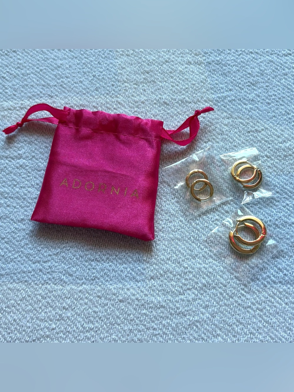 Adornia 14k Gold Plated
3-Huggie Hoop Earrings Set